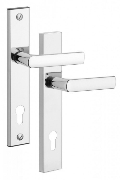 Kování bezpečnostní 807 klika/klika 72 mm vložka chrom nerez 0100 (R 80772) - Kliky, okenní a dveřní kování, panty Kování dveřní Kování dveřní bezpečnostní